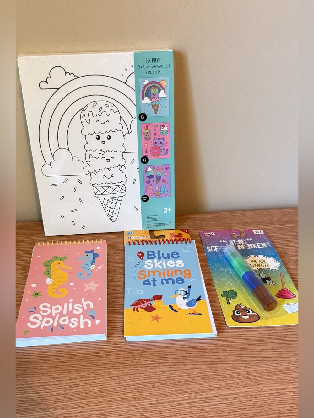 Kids Scented Marker, Activity Notebook & canvas coloring set